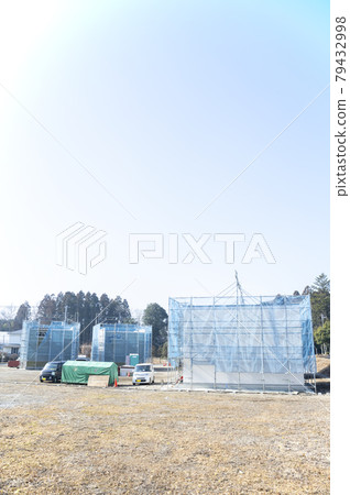Scenery of new housing construction site Scenery of new housing construction site 79432998