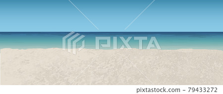 Summer Sandy Beach and Sea Horizon 79433272