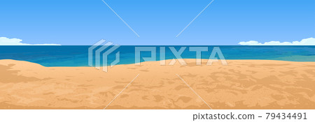 Summer Sandy Beach and Sea Horizon Summer Sandy Beach and Sea Horizon 79434491