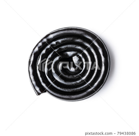Spiral from liquorice candy. Spiral from liquorice candy. 79438086