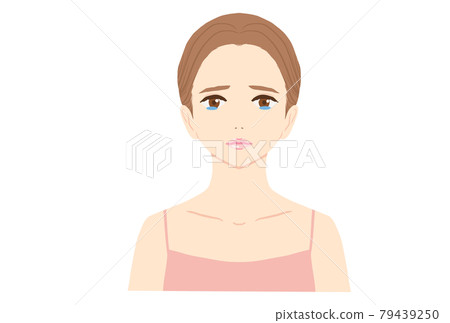 一個年輕女子淚流滿面的插圖 一個年輕女子淚流滿面的插圖 79439250