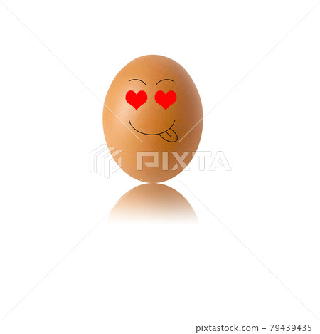 chicken egg and shadow on white background chicken egg and shadow on white background 79439435