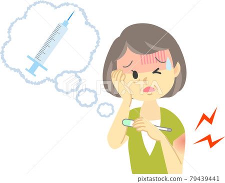 插圖素材:高齡女性發燒注射新型冠狀病毒疫苗後的一系列不良反應 插圖素材:高齡女性發燒注射新型冠狀病毒疫苗後的一系列不良反應 79439441