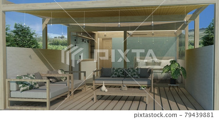 Simple fashionable terrace image perspective 79439881
