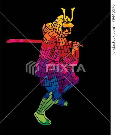 Samurai Warrior Action Japanese Fighter Cartoon Graphic Vector Samurai Warrior Action Japanese Fighter Cartoon Graphic Vector 79440570