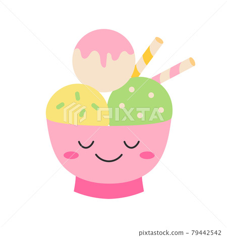 Bowl with ice cream Bowl with ice cream 79442542