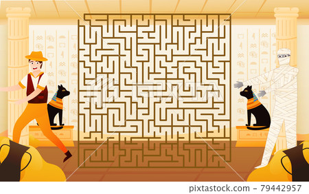 Colourful riddle labyrinth for kids with... - Stock Illustration ...