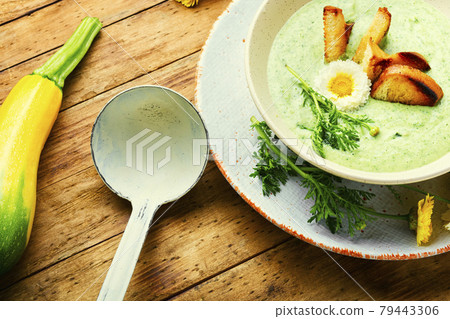 Vegetable summer soup, puree soup 79443306