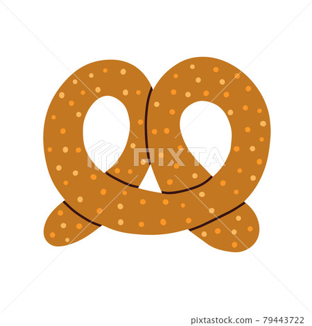 Pretzel on a white background. Vector illustration 79443722