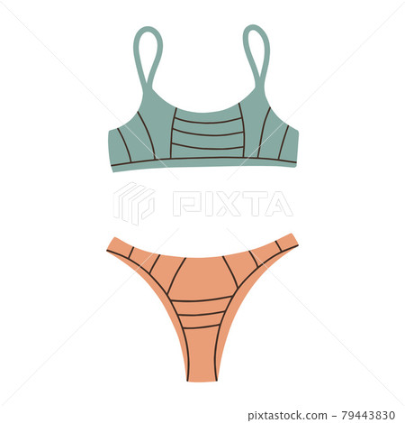 Sports swimsuit-two-piece. Vector Illustration. 79443830