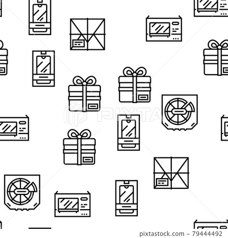 Box Carton Container Vector Seamless Pattern 79444492