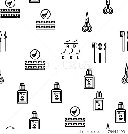 Eyelashes Extension Vector Seamless Pattern 79444493