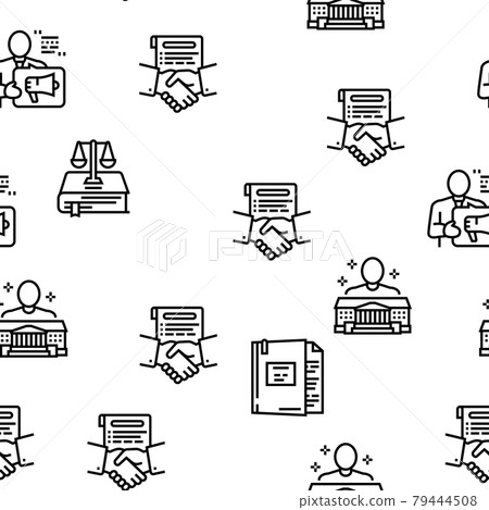 Law Notary Advising Vector Seamless Pattern 79444508