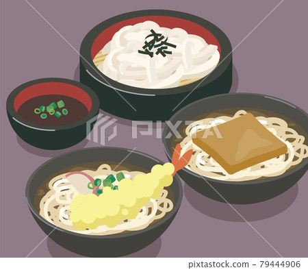 Vector illustration material of warm udon and cold udon 79444906