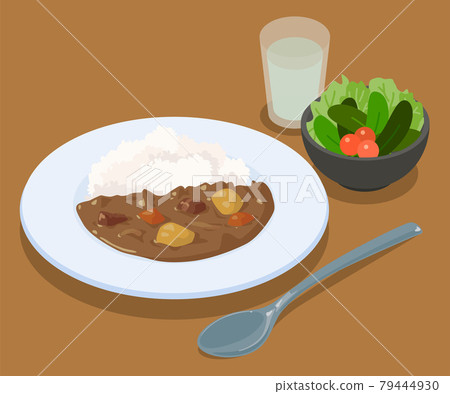 Curry rice lunch vector illustration material Curry rice lunch vector illustration material 79444930