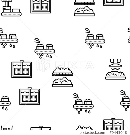 Cheese Production Vector Seamless Pattern 79445048