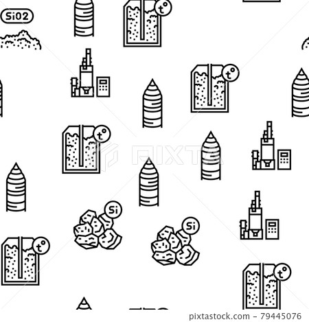 Semiconductor Manufacturing Plant Vector Seamless Pattern 79445076