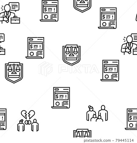 Law Justice Dictionary Collection Icons Set Vector 79445114