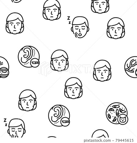 Disease Human Problem Vector Seamless Pattern Disease Human Problem Vector Seamless Pattern 79445615