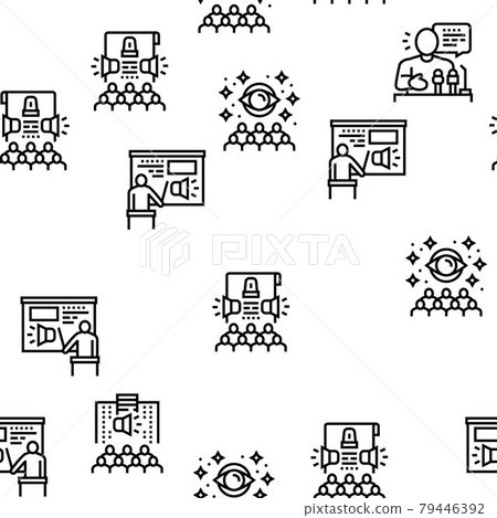 Pr Public Relations Vector Seamless Pattern 79446392