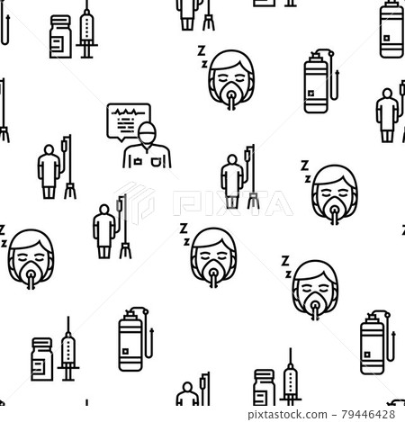 Anesthesiologist Tool Vector Seamless Pattern 79446428