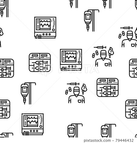 Anesthesiologist Tool Vector Seamless Pattern 79446432