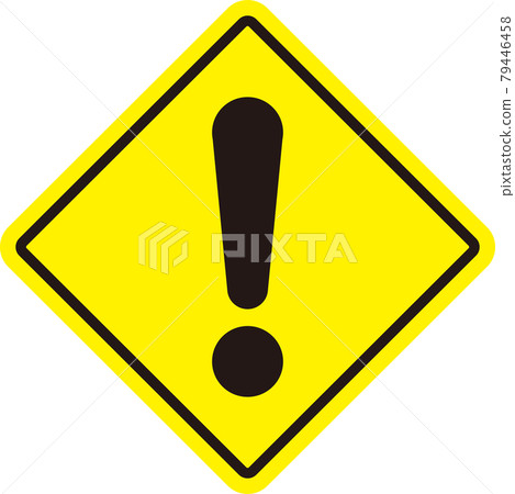 Square yellow warning mark Square yellow warning mark 79446458