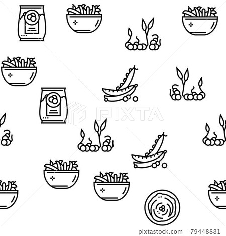 Peas Beans Vegetable Vector Seamless Pattern Peas Beans Vegetable Vector Seamless Pattern 79448881