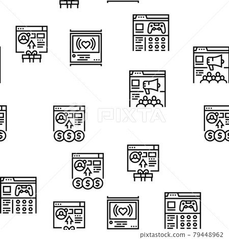 Internet Social Media Vector Seamless Pattern - Stock Illustration ...