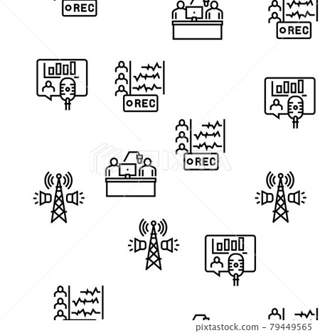 Radio Studio Podcast Vector Seamless Pattern Radio Studio Podcast Vector Seamless Pattern 79449565