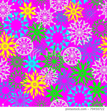 Summer colourful abstract pattern on a pink background. Floral seamless pattern, vector. Summer colourful abstract pattern on a pink background. Floral seamless pattern, vector. 79450722