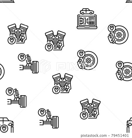 Car Service Garage Vector Seamless Pattern Car Service Garage Vector Seamless Pattern 79451401