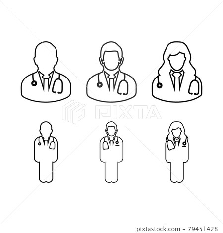 Doctor line icon set. Flat style vector EPS. Doctor line icon set. Flat style vector EPS. 79451428