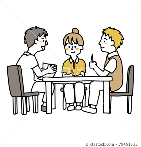 caregiver, care worker, a meeting - Stock Illustration [79451518] - PIXTA