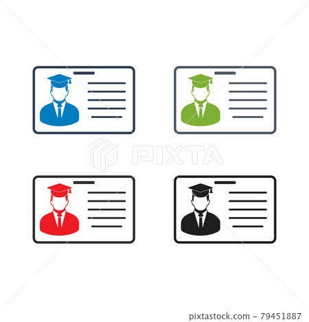 Student Identity Card Icon Set. Flat style vector. 79451887