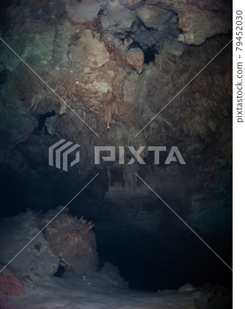 Stalagmites in the Underwater Cave (Cenote) (Playa del Carmen, Mexico) Stalagmites in the Underwater Cave (Cenote) (Playa del Carmen, Mexico) 79452030
