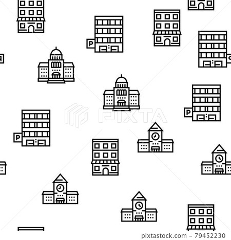 Building Architecture Vector Seamless Pattern - Stock Illustration ...