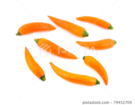 Yellow chili pepper isolated on white background Yellow chili pepper isolated on white background 79452709