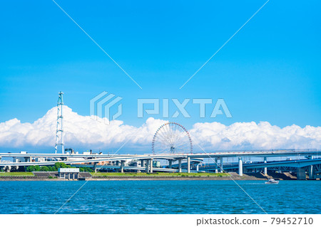 Chiba Prefecture Tokyo Kasai Rinkai Park Kasai Rinkai Aquarium Summer Morning Sunny Date Arakawa Cycling Road 79452710