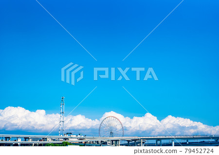千葉縣 東京 葛西臨海公園 葛西臨海水族館 夏日早晨 晴天 荒川 自行車道 79452724