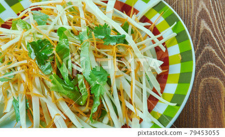 Coleslaw with carrots and lettuces Coleslaw with carrots and lettuces 79453055