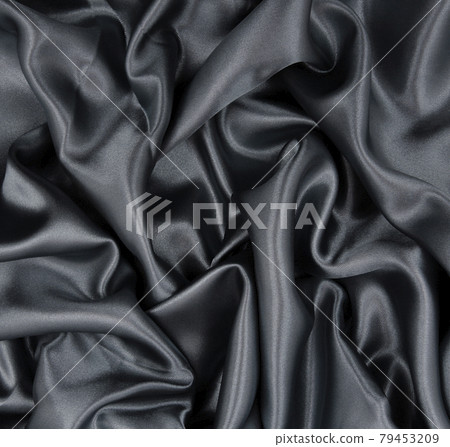 Smooth elegant dark grey silk or satin texture as abstract background. Luxurious background design 79453209