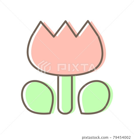 Cute spring pastel pink tulip illustration icon material Cute spring pastel pink tulip illustration icon material 79454002
