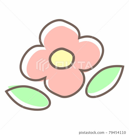 Pink spring-like hand-painted flower icon 79454110