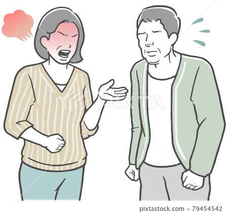 Middle-aged couple husband who gets angry with his wife Middle-aged couple husband who gets angry with his wife 79454542