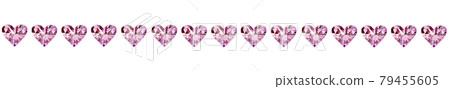 Pink heart line_material_horizontal 79455605
