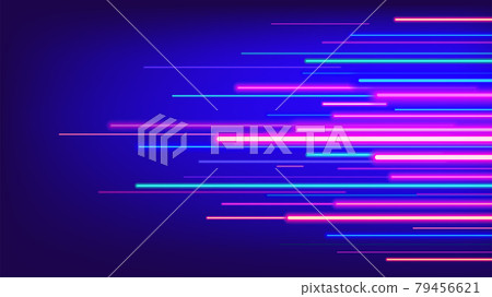 Neon glowing rays speed line background Neon glowing rays speed line background 79456621