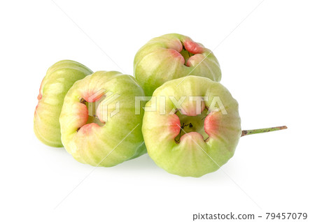 Rose apple, chophu, pink apple eugenia isolated on white background with clipping path. Rose apple, chophu, pink apple eugenia isolated on white background with clipping path. 79457079