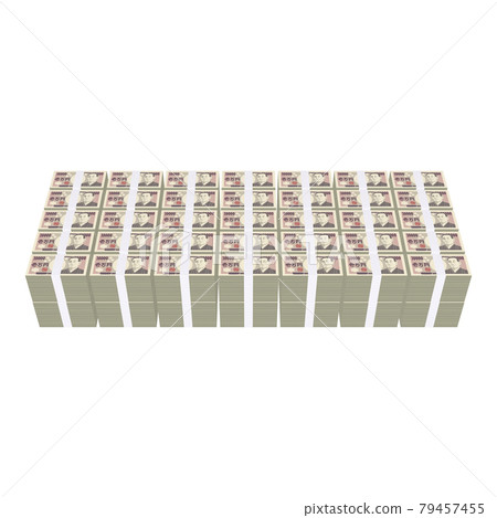 經濟插畫素材錢,一捆平疊的鈔票,一張真實的萬日元鈔票,七億日元(1_3) 經濟插畫素材錢,一捆平疊的鈔票,一張真實的萬日元鈔票,七億日元(1_3) 79457455