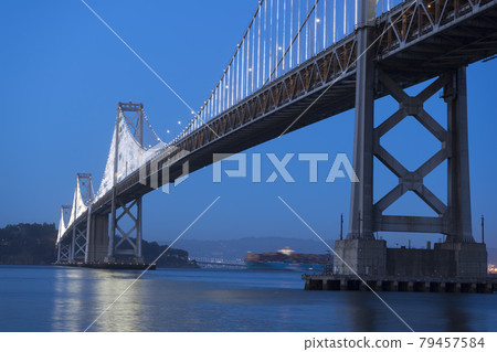 Oakland Bay Bridge at twilight in San Francisco,USA. Oakland Bay Bridge at twilight in San Francisco,USA. 79457584